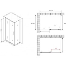 Боковая стенка 60 см Abber Schwarzer Diamant S60B5 прозрачное