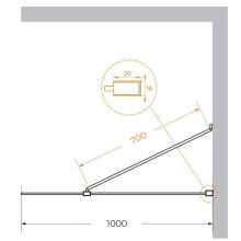Неподвижная перегородка 100 см Cezares LIBERTA-L-1-TB-100-C-Cr прозрачное