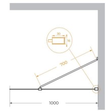 Неподвижная перегородка 100 см Cezares LIBERTA-L-1-TB-100-GR-Cr графитовое