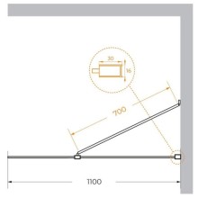 Неподвижная перегородка 110 см Cezares LIBERTA-L-1-TB-110-GR-Cr графитовое