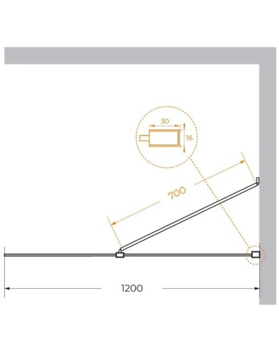 Неподвижная перегородка 120 см Cezares LIBERTA-L-1-TB-120-BR-Cr бронза
