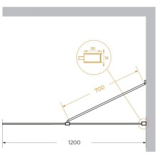 Неподвижная перегородка 120 см Cezares LIBERTA-L-1-TB-120-C-Cr прозрачное