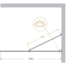 Неподвижная перегородка 125 см Cezares LIBERTA-L-1-TB-125-C-Cr прозрачное
