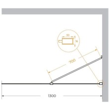 Неподвижная перегородка 130 см Cezares LIBERTA-L-1-TB-130-C-Cr прозрачное