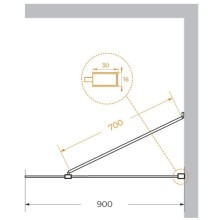 Неподвижная перегородка 90 см Cezares LIBERTA-L-1-TB-90-BR-Cr бронза