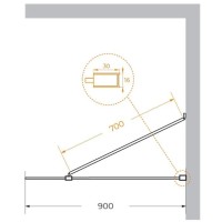 Неподвижная перегородка 90 см Cezares LIBERTA-L-1-TB-90-GR-NERO графитовое