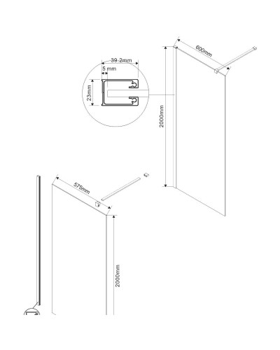 Неподвижная перегородка 60 см Vincea Walk-In VSW-1H600CLGM прозрачное