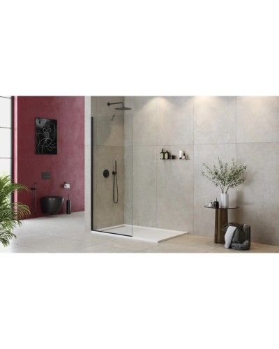 Неподвижная перегородка 95 см Cezares LIBERTA-L-1-TB-95-C-NERO прозрачное