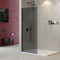 Неподвижная перегородка 90 см Cezares LIBERTA-L-1-TB-90-GR-NERO графитовое