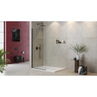 Неподвижная перегородка 85 см Cezares LIBERTA-L-1-TB-85-C-NERO прозрачное