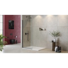 Неподвижная перегородка 80 см Cezares LIBERTA-L-1-TB-80-C-NERO прозрачное