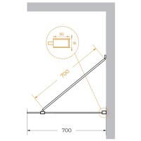Неподвижная перегородка 70 см Cezares LIBERTA-L-1-TB-70-C-Cr прозрачное