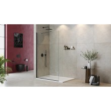 Неподвижная перегородка 140 см Cezares LIBERTA-L-1-TB-140-C-NERO прозрачное