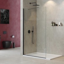 Неподвижная перегородка 140 см Cezares LIBERTA-L-1-TB-140-C-NERO прозрачное