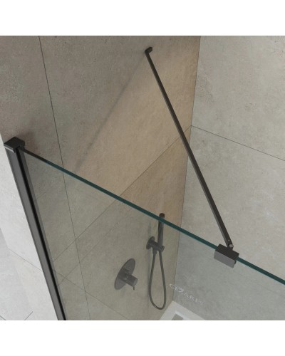 Неподвижная перегородка 120 см Cezares LIBERTA-L-1-TB-120-C-NERO прозрачное