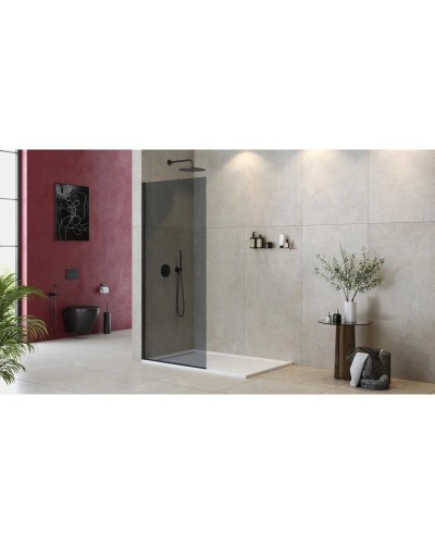 Неподвижная перегородка 110 см Cezares LIBERTA-L-1-TB-110-GR-NERO графитовое