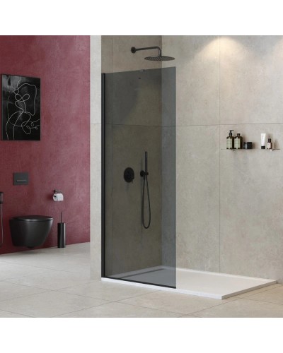 Неподвижная перегородка 110 см Cezares LIBERTA-L-1-TB-110-GR-NERO графитовое