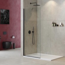 Неподвижная перегородка 110 см Cezares LIBERTA-L-1-TB-110-C-NERO прозрачное