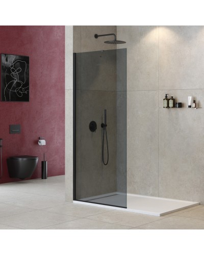 Неподвижная перегородка 100 см Cezares LIBERTA-L-1-TB-100-GR-NERO графитовое