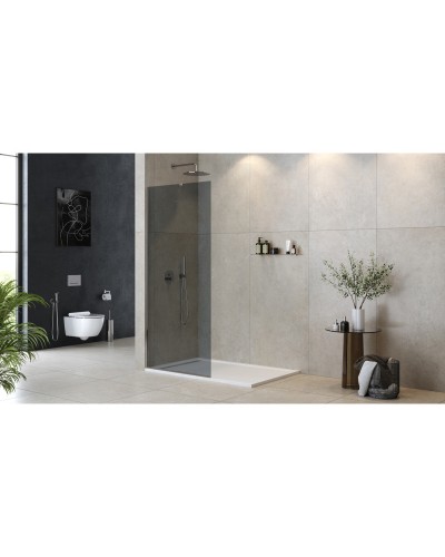 Неподвижная перегородка 100 см Cezares LIBERTA-L-1-TB-100-GR-Cr графитовое