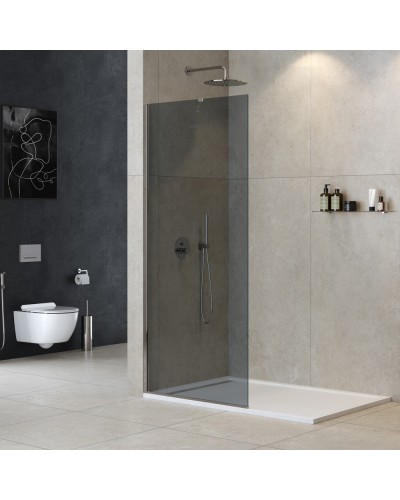 Неподвижная перегородка 100 см Cezares LIBERTA-L-1-TB-100-GR-Cr графитовое