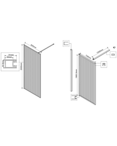 Неподвижная перегородка 80 см Vincea Walk-In HP Art VSW-1HP800FLBG рифленое