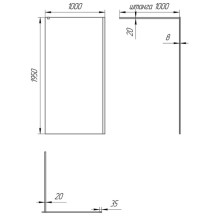 Неподвижная перегородка 100 см Paini PAINI-WalkIN100C прозрачное