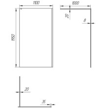 Неподвижная перегородка 110 см Paini PAINI-WalkIN110C прозрачное
