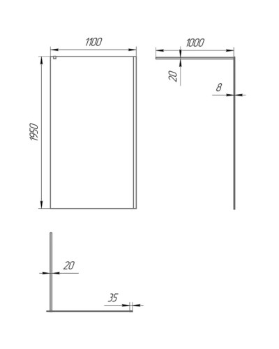 Неподвижная перегородка 110 см Paini PAINI-WalkIN110C прозрачное