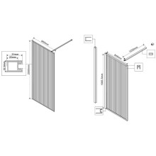Неподвижная перегородка 90 см Vincea Walk-In HP Art VSW-1HP900FLB рифленое