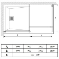 Неподвижная перегородка 110 см Paini PAINI-WalkIN110F прозрачное