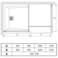 Неподвижная перегородка 110 см Paini PAINI-WalkIN110F прозрачное