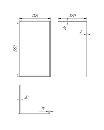 Неподвижная перегородка 110 см Paini PAINI-WalkIN110F прозрачное