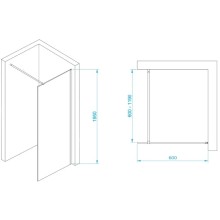 Неподвижная перегородка 60 см RGW WA-002G Walk-in 35100206-16 прозрачное