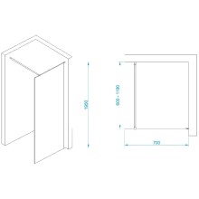 Неподвижная перегородка 70 см RGW WA-002G Walk-in 35100207-16 прозрачное