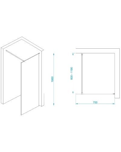 Неподвижная перегородка 70 см RGW WA-002G Walk-in 35100207-16 прозрачное