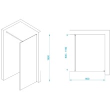 Неподвижная перегородка 80 см RGW WA-002G Walk-in 35100208-16 прозрачное