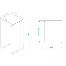 Неподвижная перегородка 100 см RGW WA-002G Walk-in 35100210-16 прозрачное
