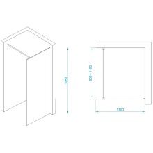 Неподвижная перегородка 110 см RGW WA-002G Walk-in 35100211-16 прозрачное