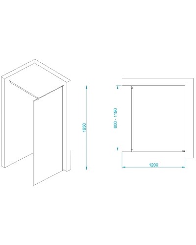 Неподвижная перегородка 120 см RGW WA-002G Walk-in 35100212-16 прозрачное