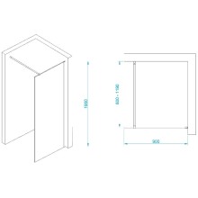 Неподвижная перегородка 90 см RGW WA-002W Walk-in 35100209-15 прозрачное