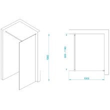 Неподвижная перегородка 100 см RGW WA-002W Walk-in 35100210-15 прозрачное