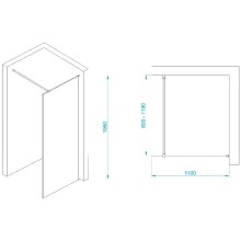 Неподвижная перегородка 110 см RGW WA-002W Walk-in 35100211-15 прозрачное