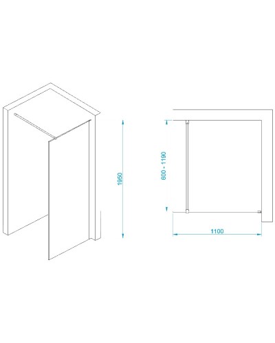 Неподвижная перегородка 110 см RGW WA-002W Walk-in 35100211-15 прозрачное