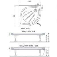 Душевой поддон из искусственного камня Ravak Elipso Pro 90х90 XA237701010 Белый
