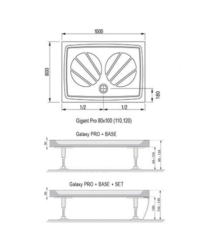 Душевой поддон из искусственного камня Ravak Gigant Pro 100x80 XA03A401010 Белый