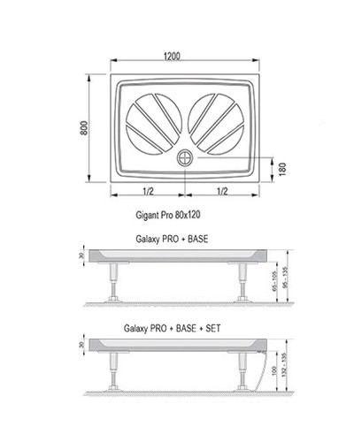 Душевой поддон из искусственного камня Ravak Gigant Pro 120x80 XA03G401010 Белый