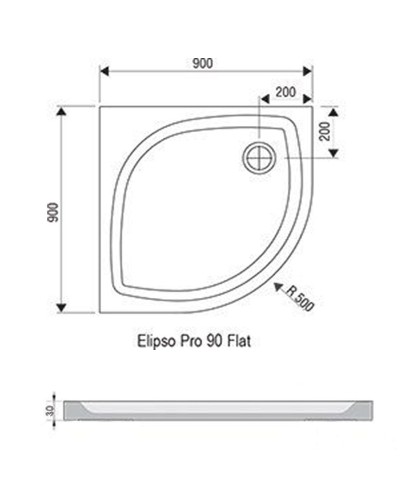 Душевой поддон из искусственного камня Ravak Elipso Pro 90х90 Flat XA237711010 Белый