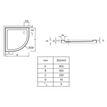 Душевой поддон из материала Flight Jacob Delafon Flight 80x80 радиальный Белый