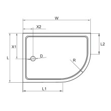 Акриловый поддон 120x100 см Cezares TRAY-A-RH-120/100-550-15-W-L
